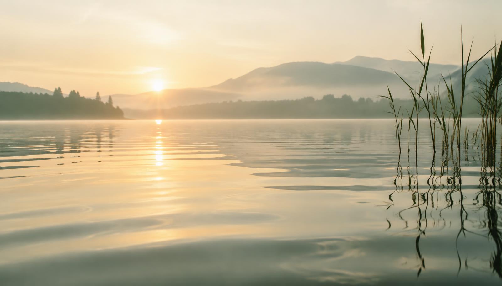 Still water at dawn